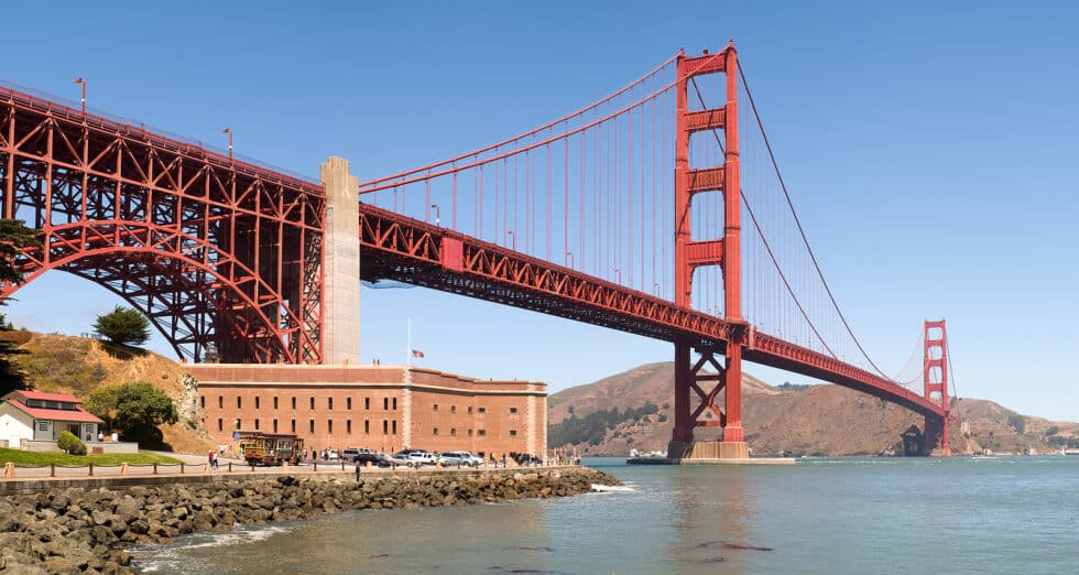 Vacation Travel Innovation image of the Golden Gate Bridge spanning San Francisco Bay.